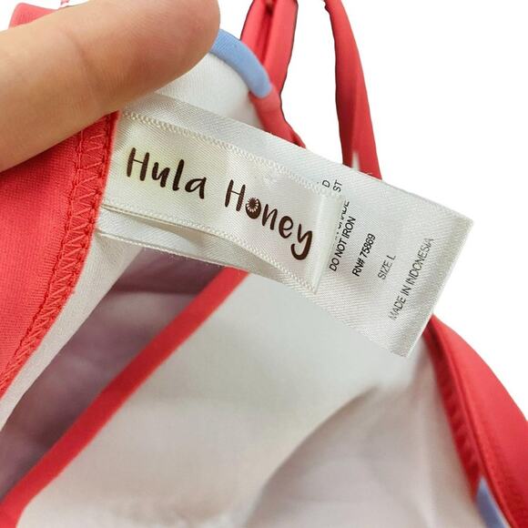 Hula Honey Colorblocked Molded Cup Push-Up Bikini Set Womens Large - Picture 8 of 14